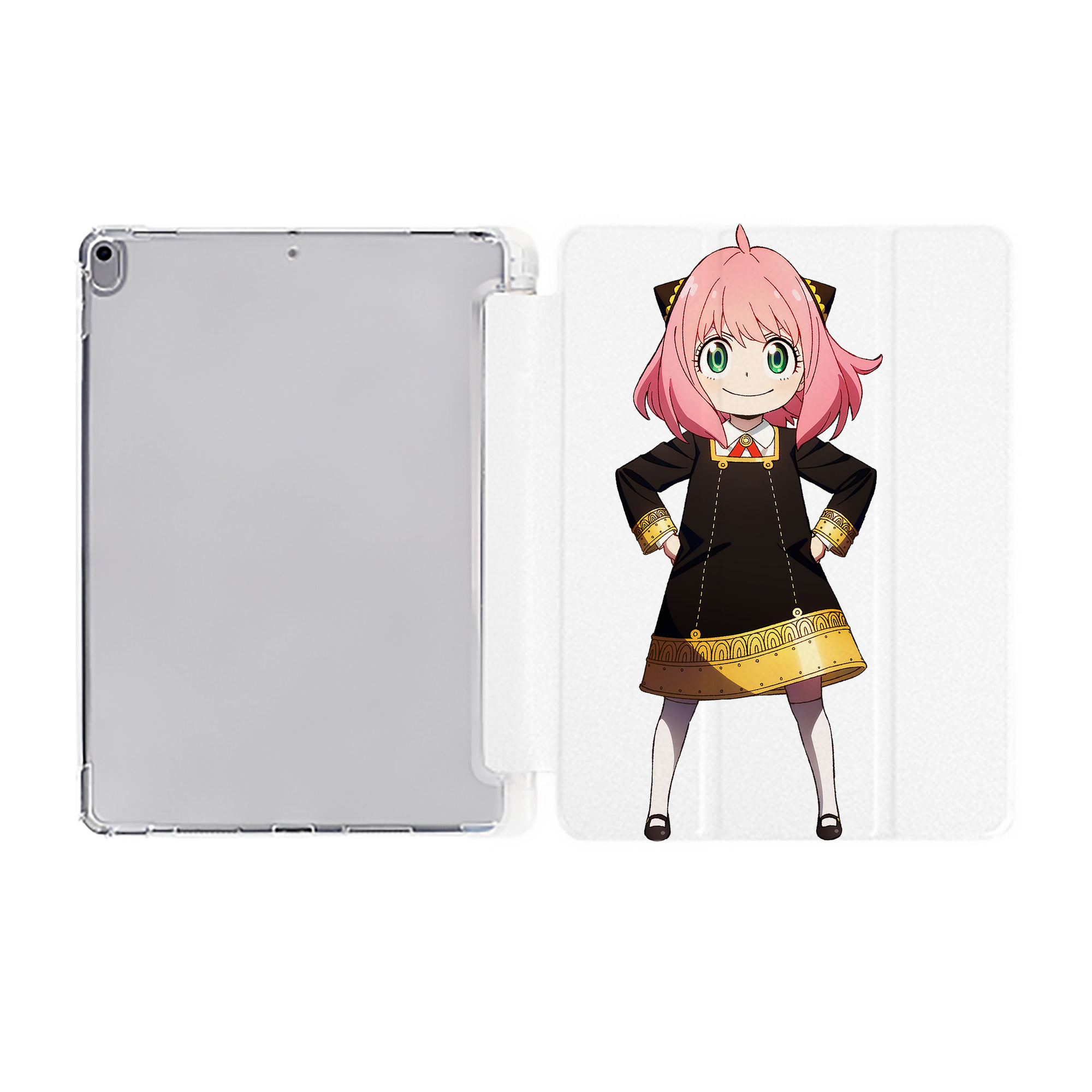 （画像用） SPY×FAMILY间谍家家酒 IPad ケース ペン収納付き 三つ折りスタンド PUレザー×シリコン 対応機種9.5/10.5/10.9インチ